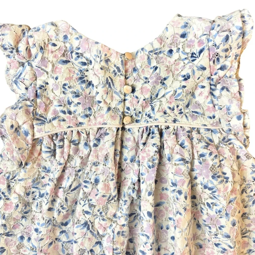 Catherine Malandrino Floral Lace‎ Dress Ruffle Sleeve Size 24m